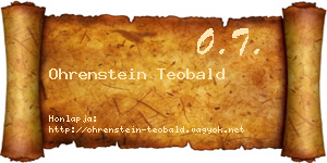Ohrenstein Teobald névjegykártya